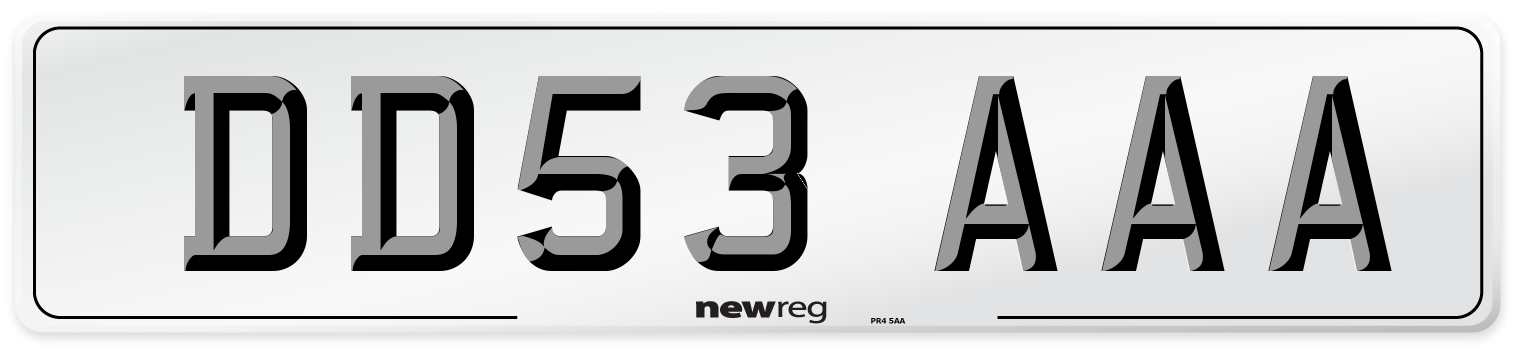 DD53 AAA Number Plate from New Reg